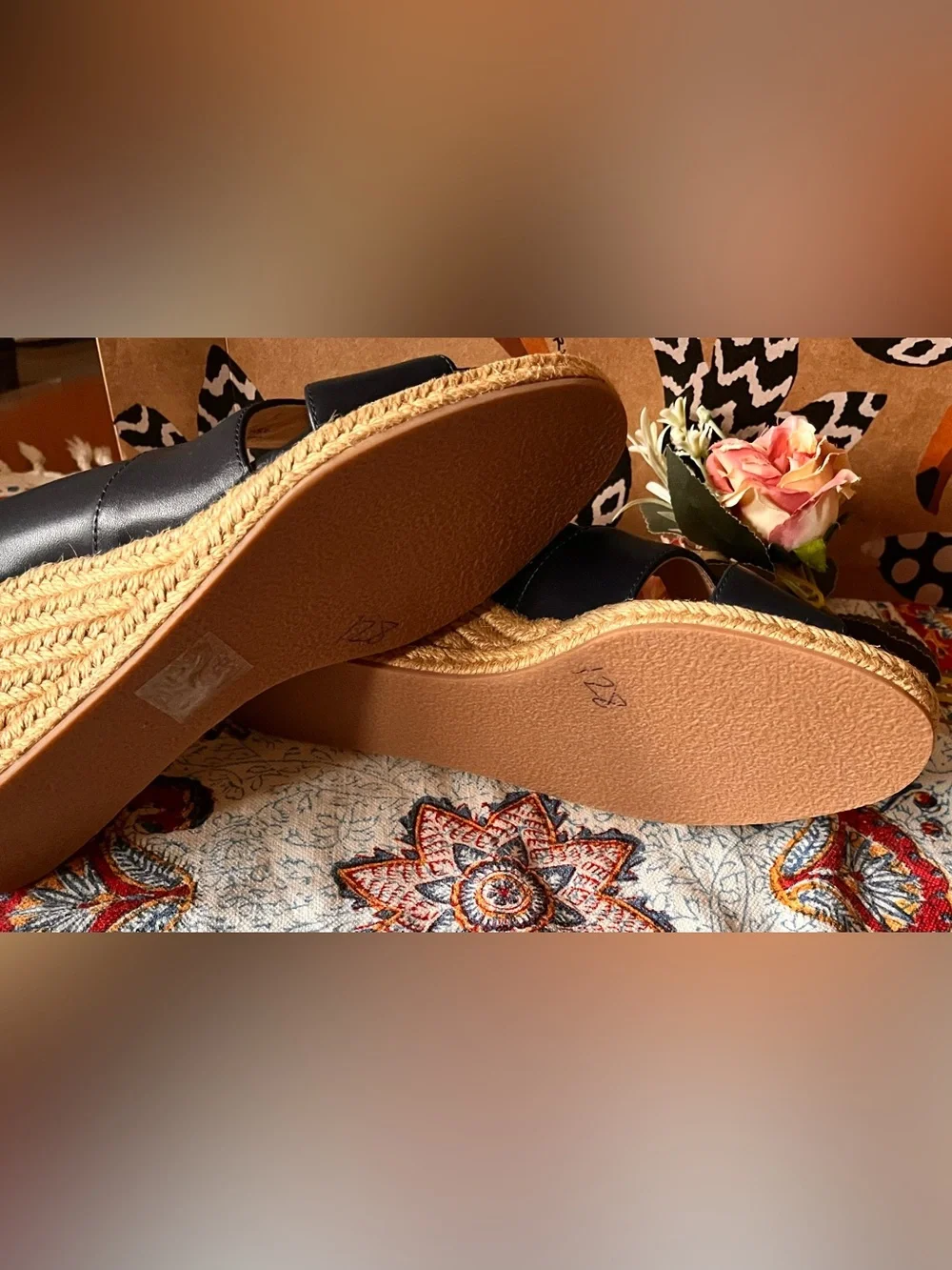 JACK ROGERS Palmer Criss-Cross Midnight Navy Wedge Espadrille